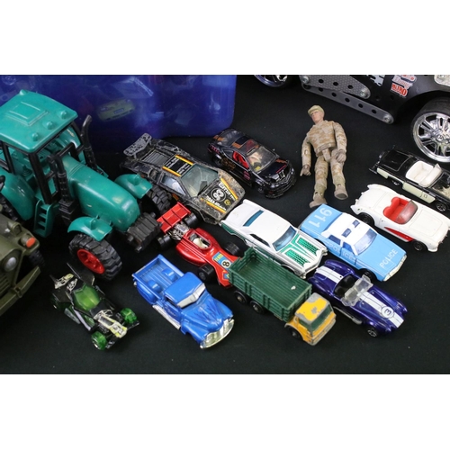 1466 - Collection of mixed toys to include a large quantity of play worn diecast models (including Matchbox... 