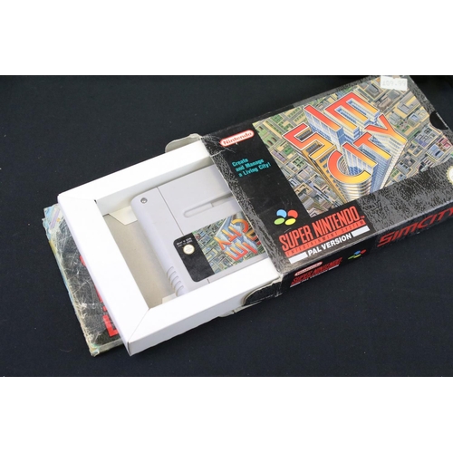 1484 - Retro Gaming - SNES Super Nintendo Entertainment System games console with 9 boxed game cartridges (... 