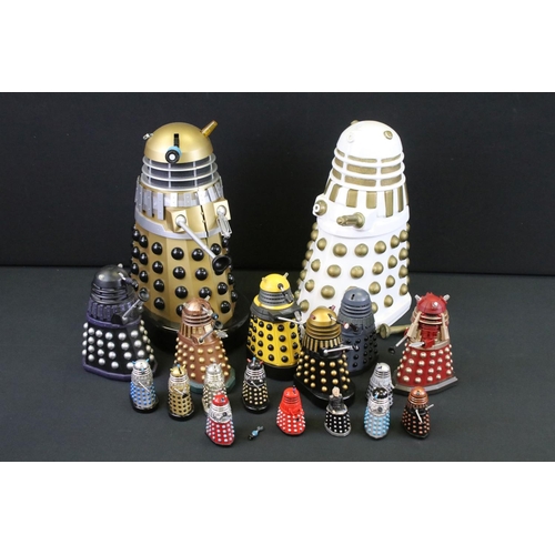 1490 - 17 Plastic Doctor Who Daleks to include Product Enterprise and BBC examples plus a ceramic Dalek coo... 