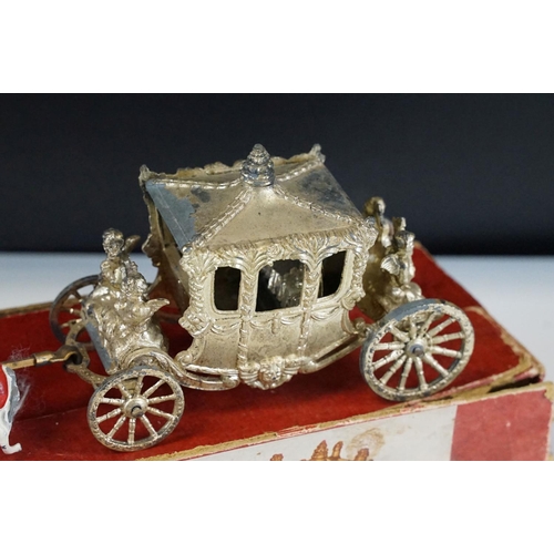 290 - Boxed Lesney Coronation Coach diecast model  (paint wear and tatty box) and a John Hill windmill wit... 