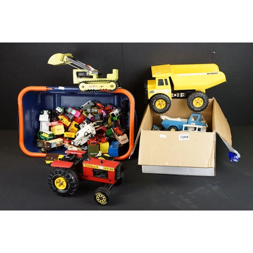 1200A - Collection of over 65 diecast & tinplate models to include Tonka, Matchbox & Corgi, featuring Matchb... 