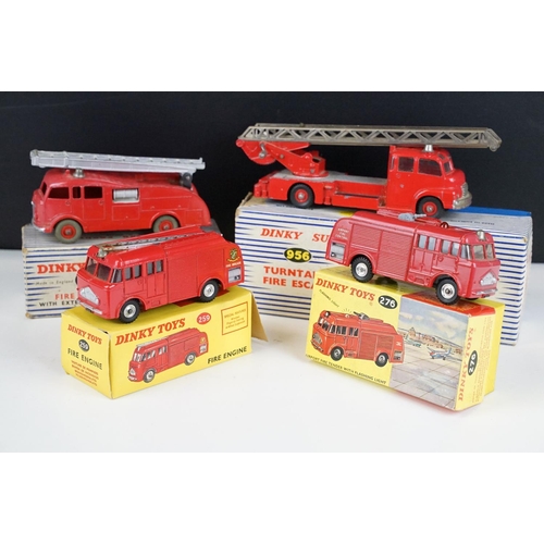 1342 - Four boxed Dinky fire engine diecast models to include 259 Fire Engine, 276 Airport Fire Tender with... 