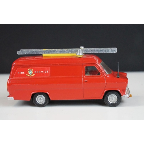 1344 - Four boxed Dinky diecast fire engines to include 285 Merryweather Marquis Fire Tender, 271 Ford Tran... 