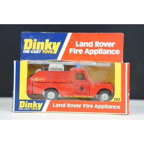 1344 - Four boxed Dinky diecast fire engines to include 285 Merryweather Marquis Fire Tender, 271 Ford Tran... 