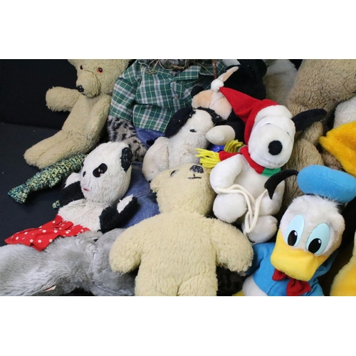 398 - Collection of mixed teddy bears & soft toys, featuring Merrythought Donkey, Humpty Dumpty, Peanuts, ... 