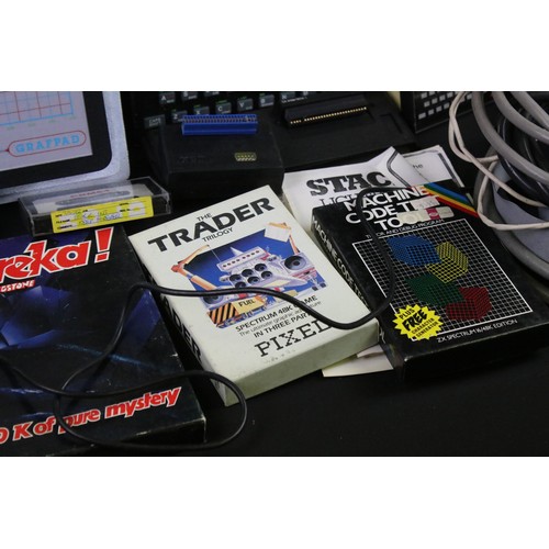 1434 - Retro Gaming - A Sinclair ZX Spectrum (with power supply), 2 x Spectrum 48K games (Eureka! & The Tra... 