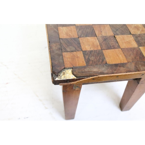 383 - Early 20th Century mahogany letter rack (approx 33cm wide), together with an antique wooden stool wi... 