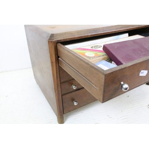 384 - Early-to-mid 20th C wooden cabinet / chest with four drawers, one drawer with 'Orfevrerie Christofle... 