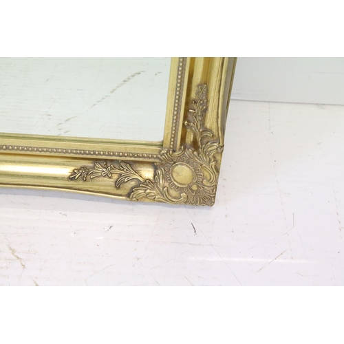 542 - Contemporary Gilt Framed Rectangular Mirror with bevelled edge, 131cm x 104cm