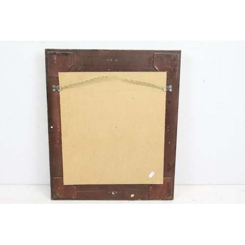 550 - Gilt Framed Bevelled Edge Rectangular Mirror with coloured floral and foliate moulded frame, 49cm x ... 