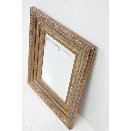 547 - Antique style Gilt Framed Rectangular Mirror with bevelled edge, 54cm x 64cm