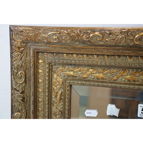 547 - Antique style Gilt Framed Rectangular Mirror with bevelled edge, 54cm x 64cm