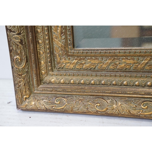 547 - Antique style Gilt Framed Rectangular Mirror with bevelled edge, 54cm x 64cm