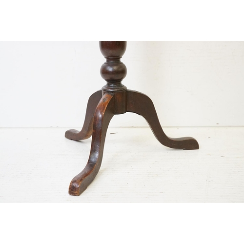 552 - 19th century Mahogany Pedestal Table with shaped top and raised on three swept legs, 53cm wide x 70c... 