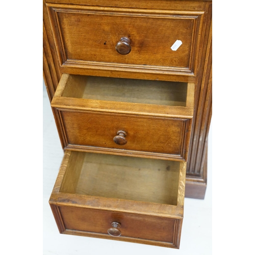 560 - 19th century style Mahogany Twin Pedestal Desk with black leather inset top and an arrangement of ni... 