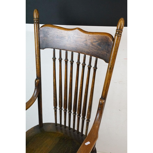 577 - Arts and Crafts Ash Stickback Bentwood Elbow Chair, 53cm wide x 113cm high