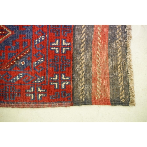 588 - Hand Knotted Woollen Meshwani runner rug, 260cm x 55cm