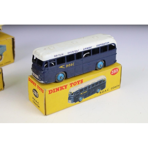 1361 - Six boxed Dinky diecast commercial models to include 417 Leyland Comet Lorry with blue cab and yello... 