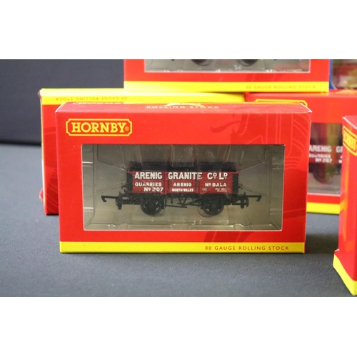 114 - 14 Boxed OO gauge items of rolling stock to include 12 x Hornby R6699 5 Plank Wagon Arenig Granite C... 
