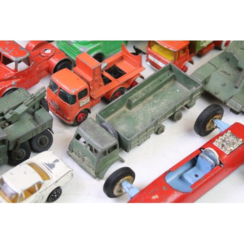 1268 - Collection of around 25 mid 20th C play worn diecast models to include Dinky, Corgi, Lone Star & Mat... 