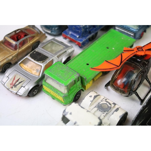 1268 - Collection of around 25 mid 20th C play worn diecast models to include Dinky, Corgi, Lone Star & Mat... 