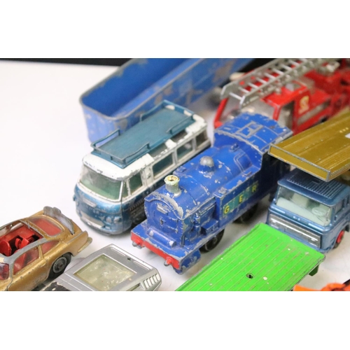 1268 - Collection of around 25 mid 20th C play worn diecast models to include Dinky, Corgi, Lone Star & Mat... 