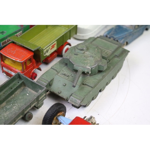 1268 - Collection of around 25 mid 20th C play worn diecast models to include Dinky, Corgi, Lone Star & Mat... 