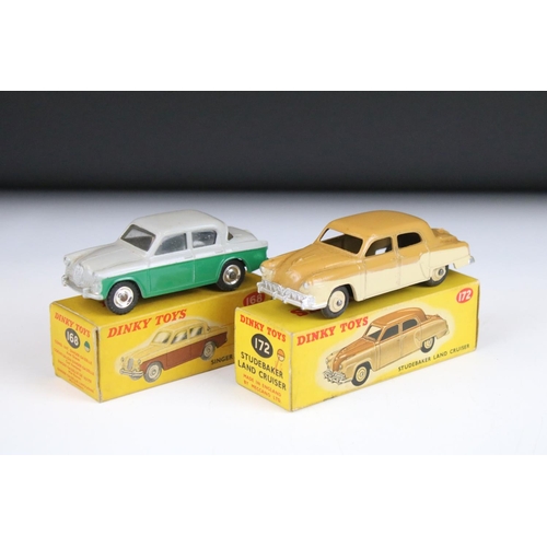 1362 - Two boxed Dinky diecast models to include 172 Studebaker Land Cruiser in two tone tan/beige, and 168... 