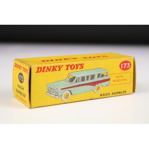 1363 - Three boxed Dinky diecast models to include 170 Ford Fordor Sedan in two tone pink & blue, 173 Nash ... 