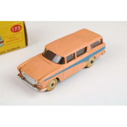 1363 - Three boxed Dinky diecast models to include 170 Ford Fordor Sedan in two tone pink & blue, 173 Nash ... 