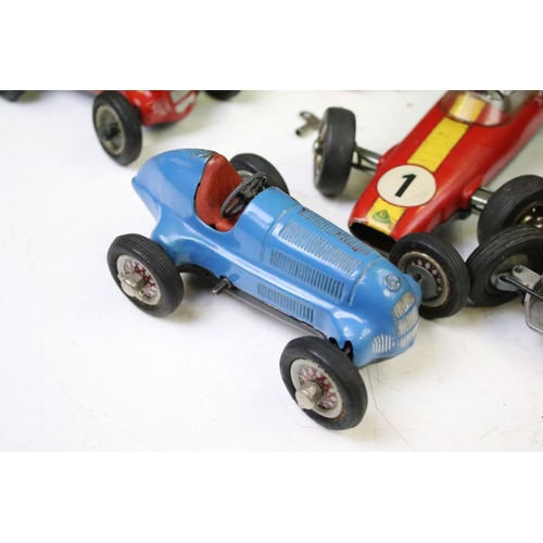 1271 - 11 Play worn Schuco clockwork models to include 1055 tinplate Go-Kart, 1071 Lotus Formula 1, 1072 BM... 