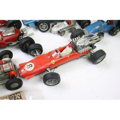 1271 - 11 Play worn Schuco clockwork models to include 1055 tinplate Go-Kart, 1071 Lotus Formula 1, 1072 BM... 