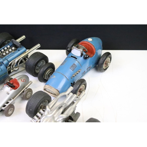 1271 - 11 Play worn Schuco clockwork models to include 1055 tinplate Go-Kart, 1071 Lotus Formula 1, 1072 BM... 