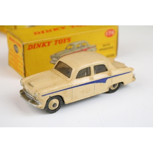 1364 - Five boxed Dinky diecast models to include 174 Hudson Hornet Sedan in red with cream, 156 Rover 75 S... 