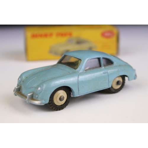 1365 - Three boxed Dinky diecast models to include 182 Porsche 356A Coupe in pale blue, 165 Humber Hawk in ... 