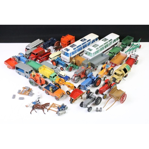 1275 - Around 40 mid 20th C diecast models, mainly farm related examples, features Dinky, Matchbox and Brit... 