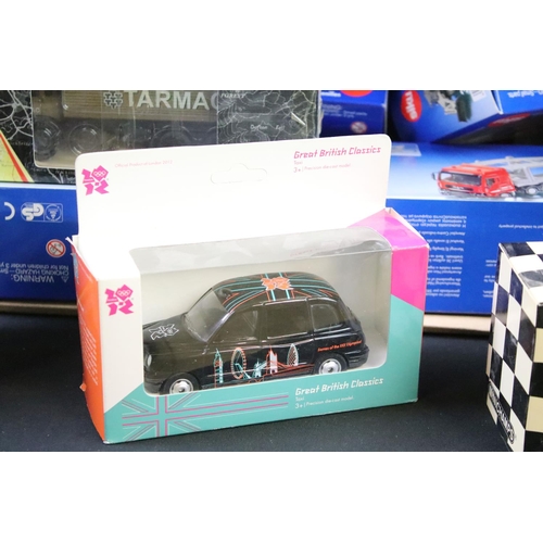 1217 - Collection of around 45 boxed / cased diecast models to include Minichamps, Britains 42765, Siku mod... 