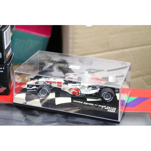 1217 - Collection of around 45 boxed / cased diecast models to include Minichamps, Britains 42765, Siku mod... 