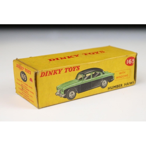 1365 - Three boxed Dinky diecast models to include 182 Porsche 356A Coupe in pale blue, 165 Humber Hawk in ... 