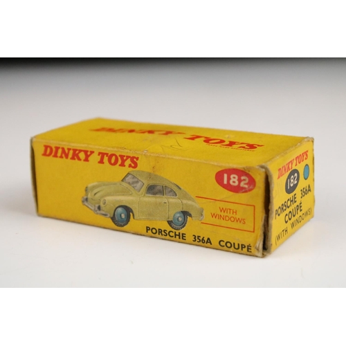 1365 - Three boxed Dinky diecast models to include 182 Porsche 356A Coupe in pale blue, 165 Humber Hawk in ... 