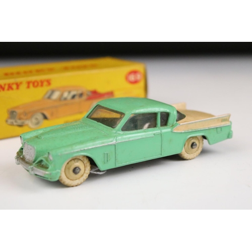 1365 - Three boxed Dinky diecast models to include 182 Porsche 356A Coupe in pale blue, 165 Humber Hawk in ... 