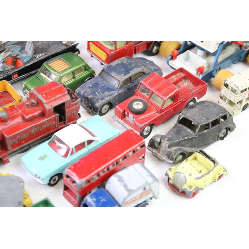 1276 - Around 60 Mid 20th C play worn diecast models to include Corgi, Dinky, Triang Spot-On & Matchbox Les... 