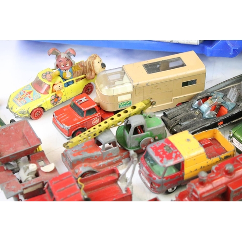 1276 - Around 60 Mid 20th C play worn diecast models to include Corgi, Dinky, Triang Spot-On & Matchbox Les... 