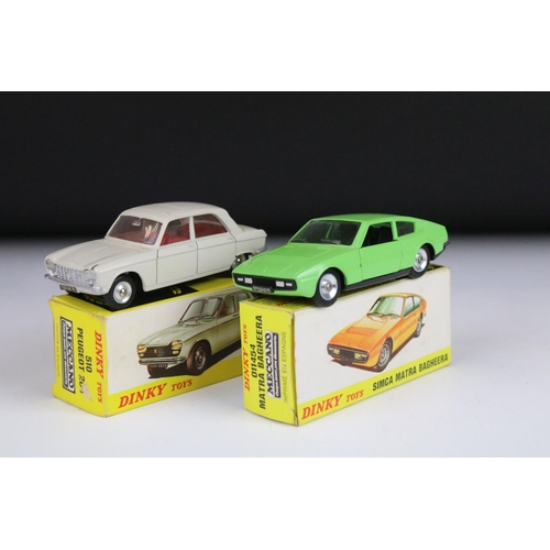 1366 - Two boxed French Dinky diecast models to include 510 Peugeot 204 in white with red interior (vg with... 