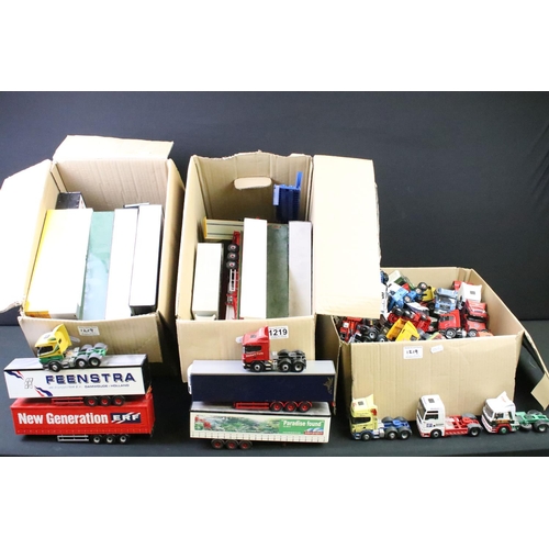 1219 - Large collection of Corgi haulage diecast models to include around 60 trucks to include examples fro... 