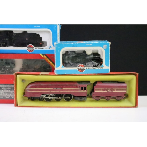 122 - Six boxed OO gauge locomotives to include 4 x Hornby/Triang (Dichess of Sutherland, King George VI (... 