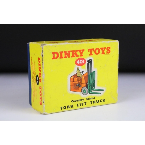 1368 - Three boxed Dinky diecast models to include 409 Bedford Articulated Lorry, 401 Coventry Climax Fork ... 