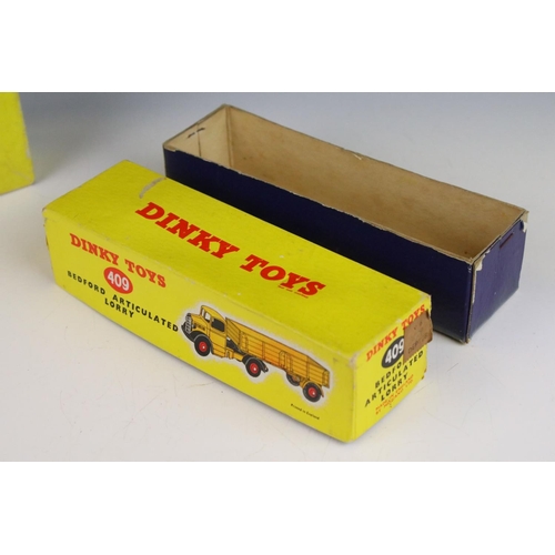 1368 - Three boxed Dinky diecast models to include 409 Bedford Articulated Lorry, 401 Coventry Climax Fork ... 