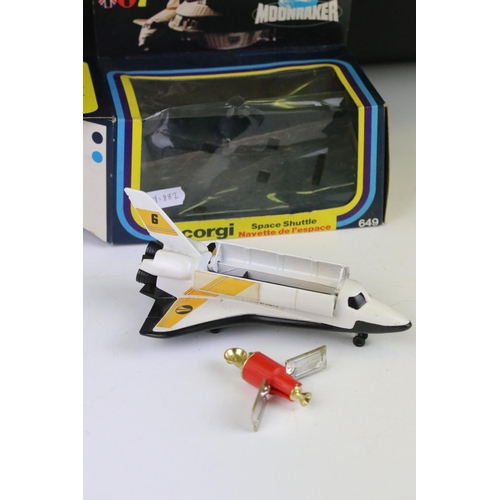 1370 - Boxed Corgi 649 James Bond 007 Moonraker Space Shuttle diecast model with separate satellite diecast... 