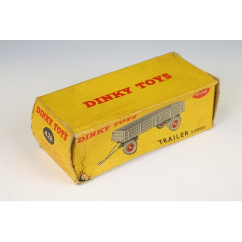 1371 - Four boxed Dinky 428 Trailer (large) diecast models all in grey with red hubs, showing play wear, bo... 